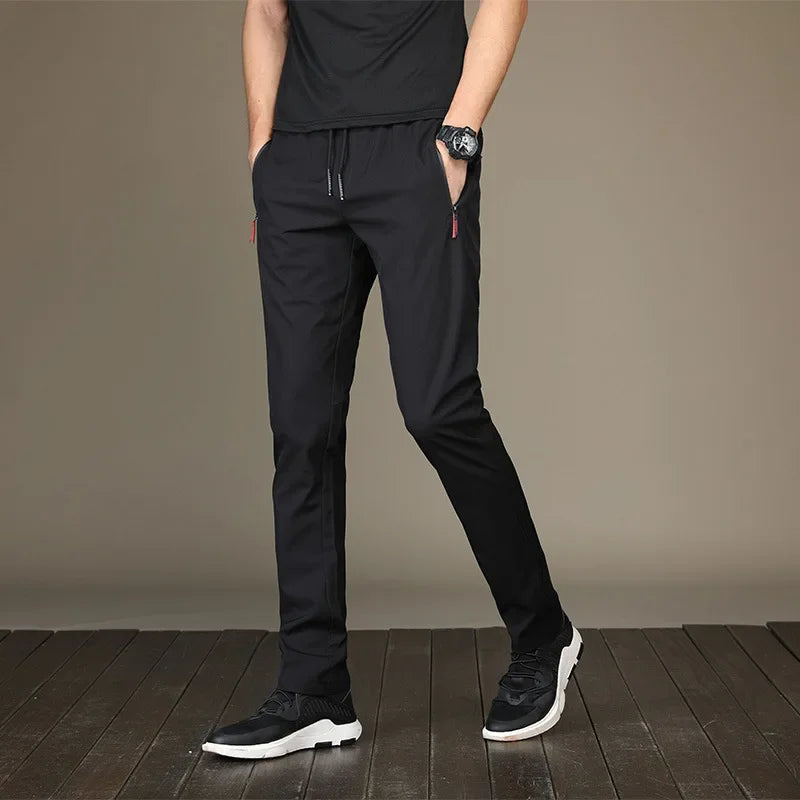 2025 Pantalones para correr para hombre Pantalones casuales finos de secado rápido Pantalones deportivos con bolsillos con cremallera Ropa deportiva Correr Pantalones deportivos para correr