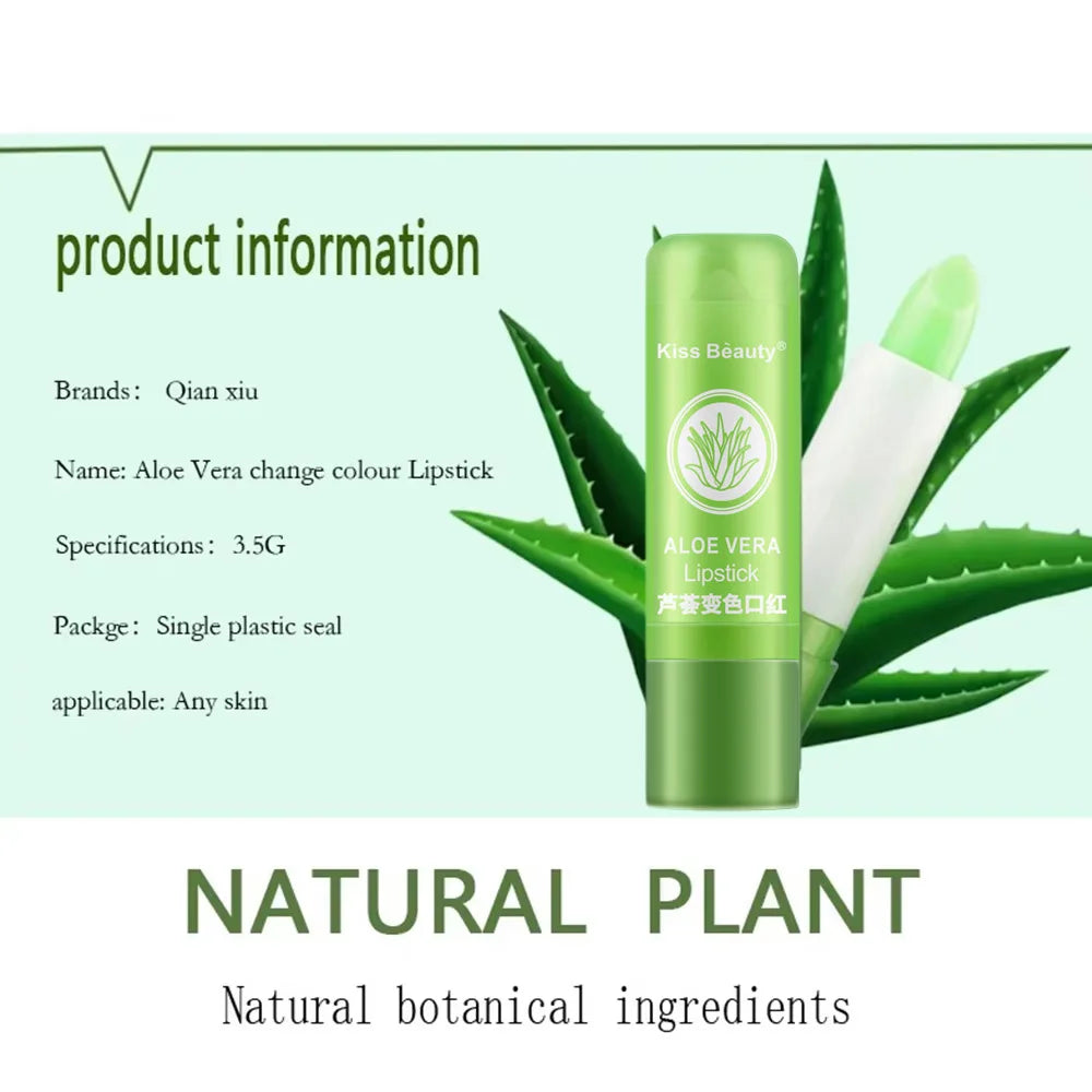 Nuevo Natural ALOE VERA cambio de temperatura Color gelatina lápiz labial de larga duración hidratante maquillaje de labios bálsamo labial brillo de labios
