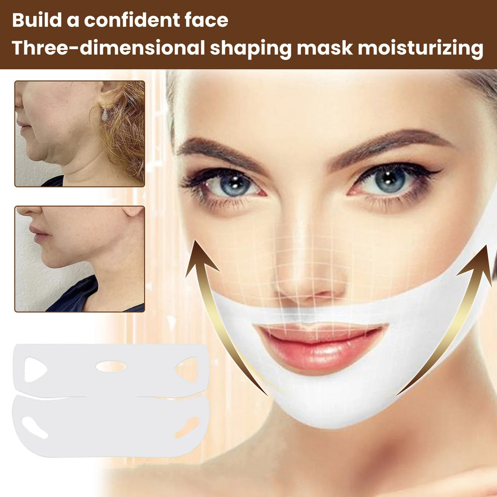 EELHOE-mascarillas de Estiramiento facial, moldeador en V, reafirmante de la barbilla, hidratante, antienvejecimiento, antiflacidez, en forma de V, mascarilla de Estiramiento facial, cuidado de la piel