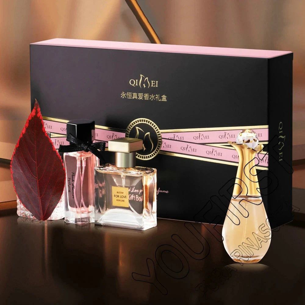 Perfume de Marca de Lujo para Mujer, Eau de Parfum, Caja de Regalo de 4 Piezas, 100 ml, Perfumes de Mujer, Aroma Floral Frutal Fresco y Natural en Spray