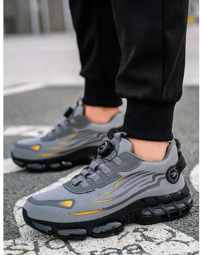 Nuevos zapatos de seguridad para el trabajo, talla 36-48 para mujeres y hombres, zapatillas de deporte con punta de acero para hombres, botas antideslizantes ligeras y transpirables impermeables, trabajo para hombres