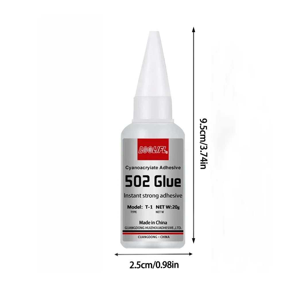 Pegamento instantáneo transparente 502, adhesivo universal de alta viscosidad y curado rápido para reparación de decoración de plástico, Metal y vidrio