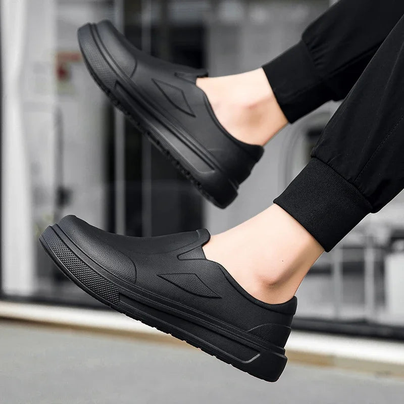 Zapatos de Chef para hombre, antideslizantes, resistentes al aceite, resistentes a la suciedad, zapatos de cocina, zapatos de trabajo, zapatos de lluvia de secado rápido, zuecos transpirables de gran tamaño