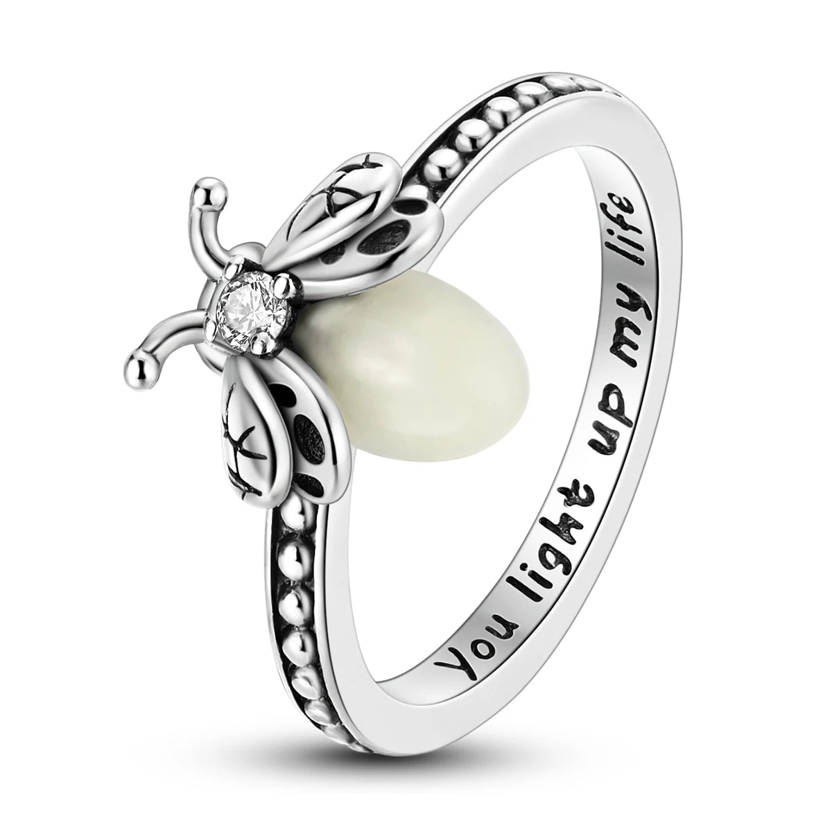 Anillo de plata 925 con diseño Original de luciérnaga y amor infinito, anillos de dedo de circón para mujer, regalo de joyería de boda de alta calidad
