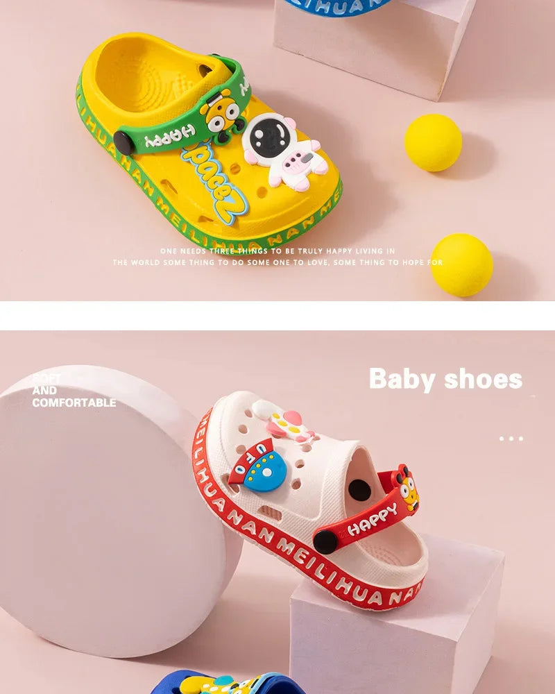 Zapatos de jardín para niños, bonitas sandalias de playa de dibujos animados de EVA, zapatillas de verano para bebés, zapatillas suaves de alta calidad para exteriores, zapatos con tapa