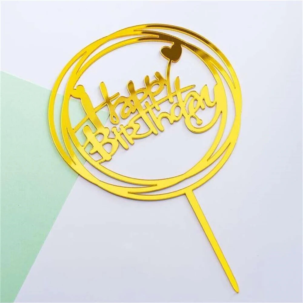 10 Uds. De plástico Gittler, adorno para tarta de feliz cumpleaños, letrero decorativo ostentoso, adorno para tarta de feliz cumpleaños, decoración de postre de cumpleaños para niña