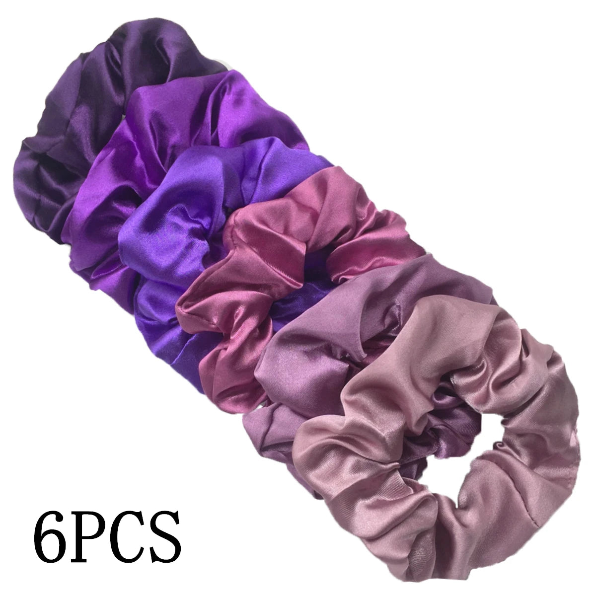 6 unids/lote, bandas para el pelo, lazos, cuerdas, soporte para cola de caballo para mujeres o niñas, accesorios, tocados de satén, Color sólido 100