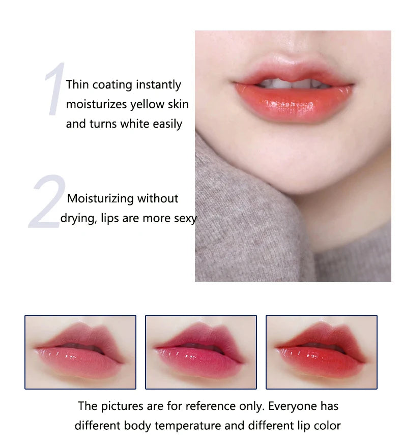 Brillo de labios de doble Color, bálsamo labial hidratante, gelatina decolorante, resistente al agua, antigrietas, cuidado de los labios, cosméticos para estudiantes, lápiz labial