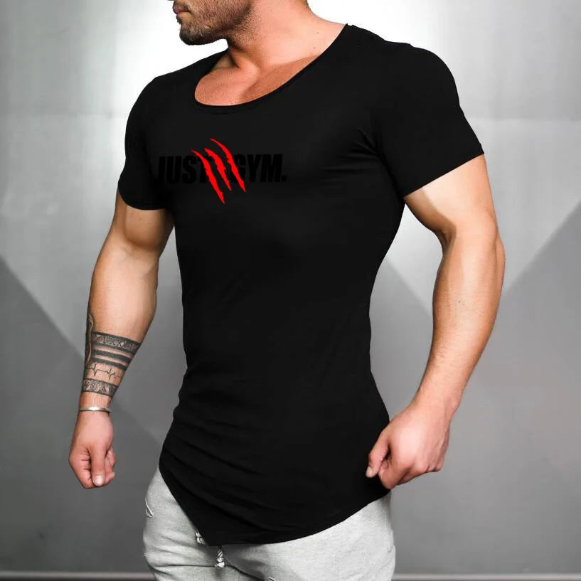 Camisetas deportivas de manga corta para correr para hombre, ropa deportiva ajustada transpirable de algodón para verano, camisetas musculares para gimnasio, culturismo y Fitness