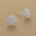 Pendientes de plata de ley 925 con forma de flor para mujer, joyería elegante de 10MM, regalo de boda, venta al por mayor