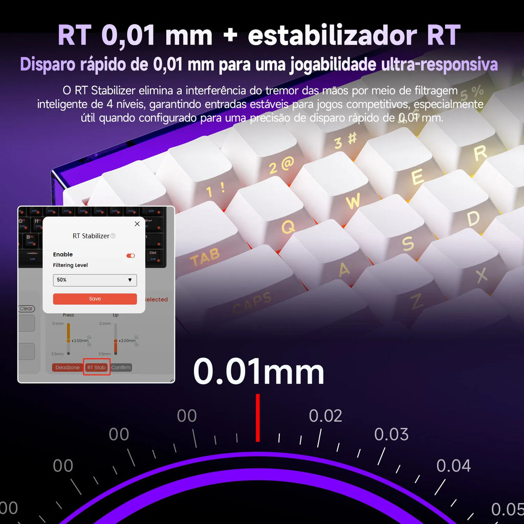 Teclado Veekos Shine60 60% AGRB con Lightbox rt0.01 mm interruptor magnético 8K tipo C con cable e-sports Gaming Teclado mecánico