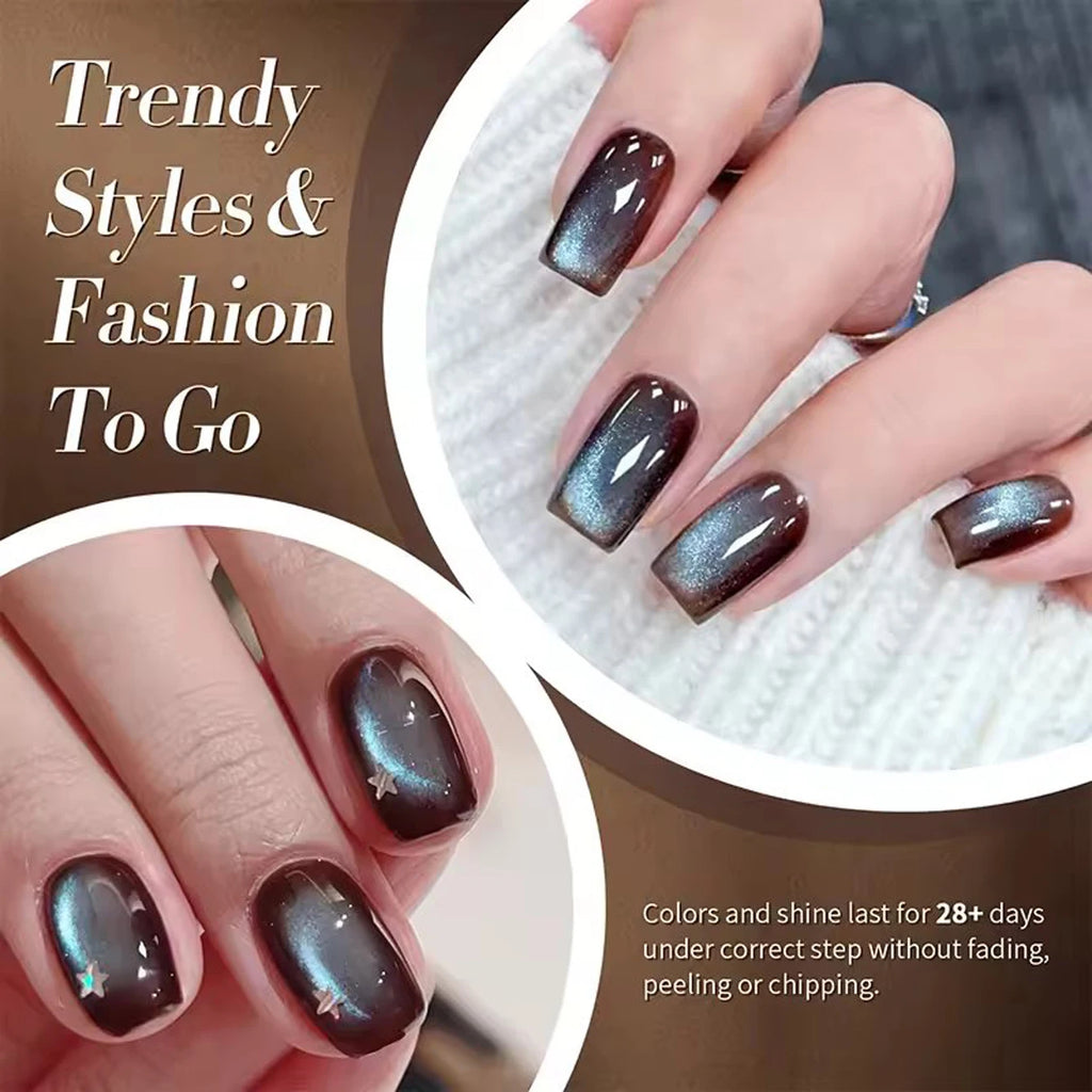 1-12 Uds. Esmalte de Uñas en Gel Magnético Ojo de Gato Marrón con Luz Azul, Larga Duración, Novedad 2026, Suministros para Uñas, Arte de Uñas, Venta Caliente