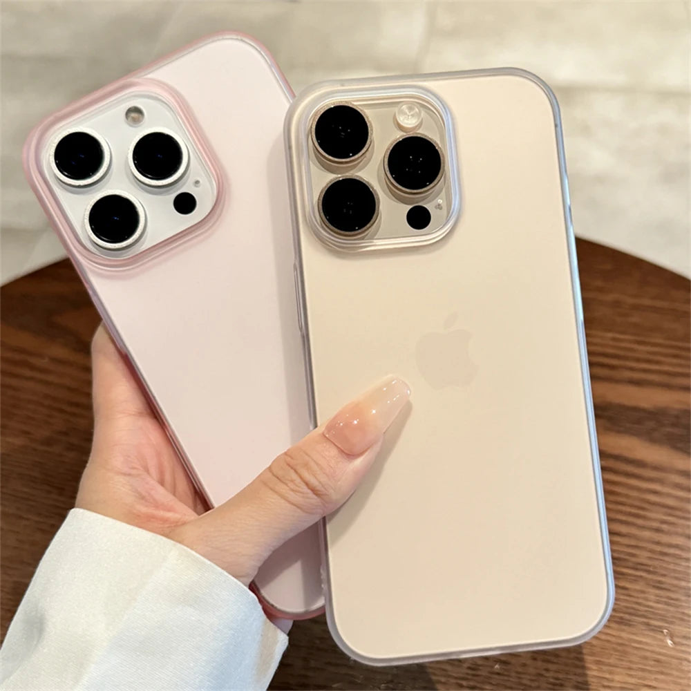 Funda de teléfono transparente mate suave para iPhone 16 15 14 Pro Max Plus 13 12 11 XR XS XsMax 8 cubierta de parachoques de silicona a prueba de golpes