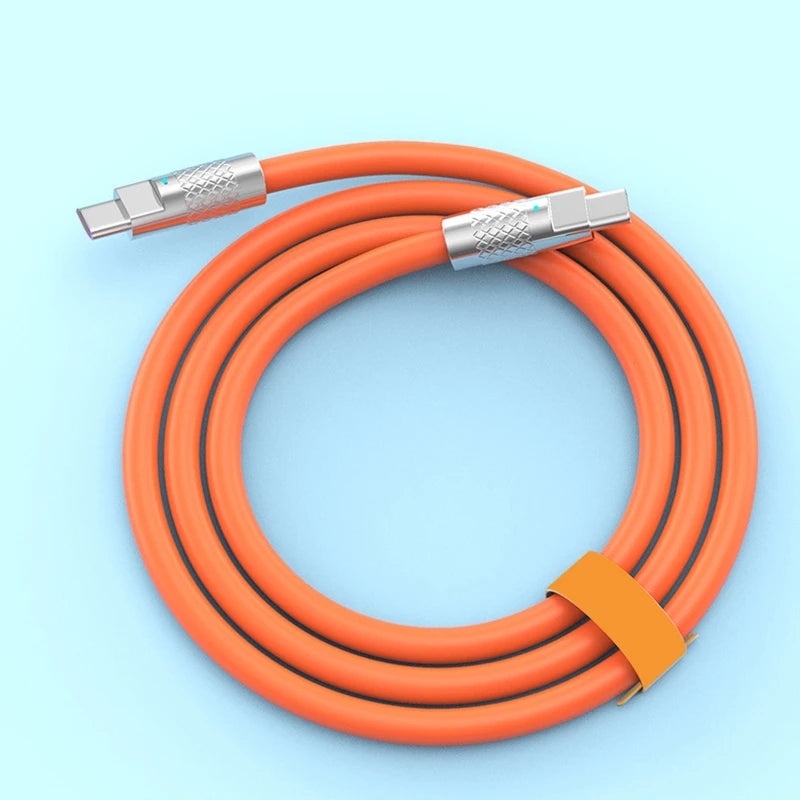 Nuevo Cable de Silicona Líquida Tipo C de Carga Súper Rápida PD de 120w 6A, Cable USB de Carga Rápida de 1M 1.5M 2M, Cable USB C a C