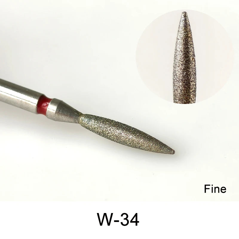 Brocas de cerámica para uñas de diamante, fresa para manicura, limas rotativas para cutículas izquierda y derecha, herramientas de accesorios para uñas DIY