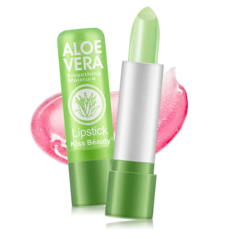 Lápiz labial de Aloe Vera que cambia de Color, bálsamo labial hidratante de larga duración, activado por temperatura, cuidado de labios nutritivo resistente a la decoloración