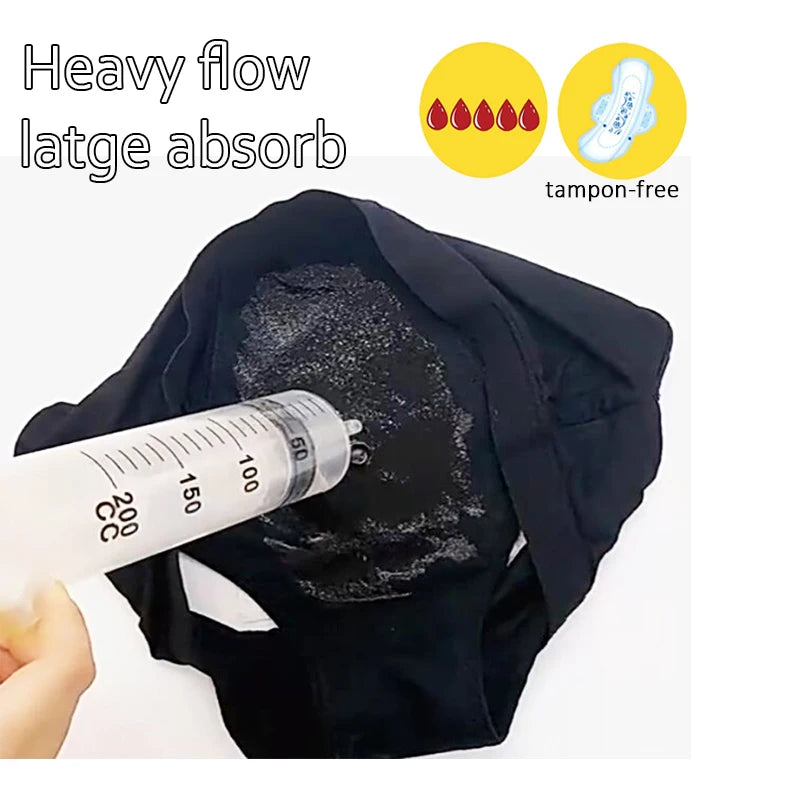 Bragas menstruales absorbentes de 4 capas a prueba de fugas para mujer, pantalones fisiológicos de flujo pesado, calzoncillos posparto de algodón de talla grande