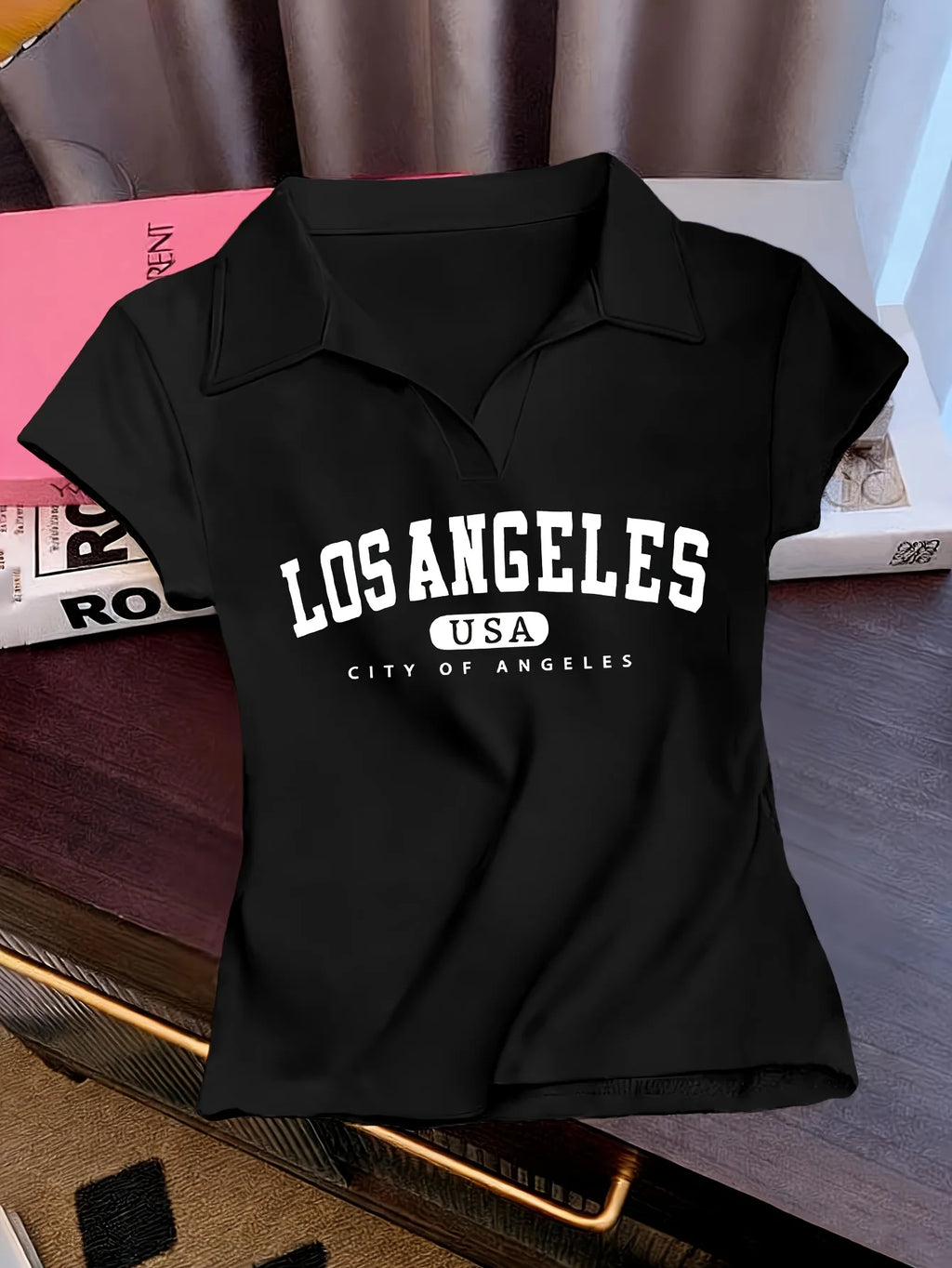 Camiseta POLO blanca de manga corta para mujer, estilo punk, holgada y cómoda, para vacaciones, de verano