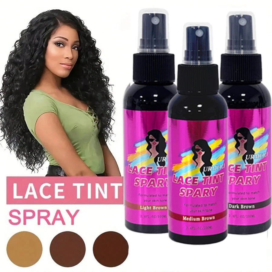 100ML impermeable tinte de encaje Spray corrector Mousse fusión para pelucas cierre de encaje peluquín frontal Control de bordes maquillaje para el cabello