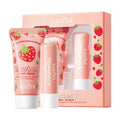Crema nutritiva de fresa para manos, bálsamo labial, juegos de cuidado de la piel, hidratante, labios regordetes, lápiz labial de frutas, labios regordetes, cuidado de la piel de las manos
