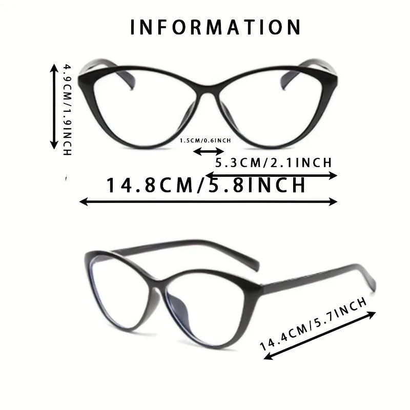 Gafas de vestir a la moda con lentes planas para mujer, ojo de gato, adecuadas para ropa diaria y fotografía callejera