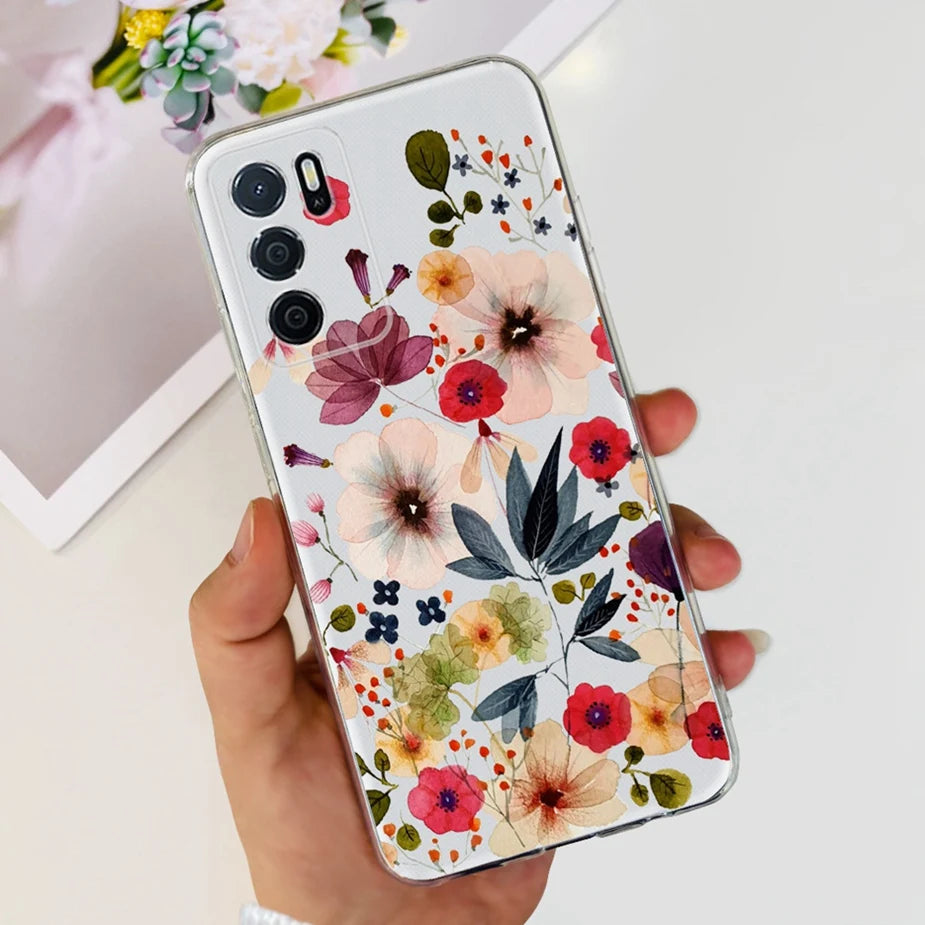 Para Oppo A16 A16s funda elegante pintada contraportada suave funda de teléfono delgada para Oppo A16s OppoA16 s CPH2269 Coque Fundas carcasa de parachoques
