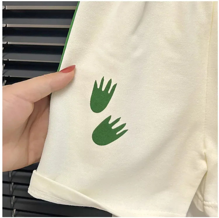 Traje de manga corta para niños, conjunto a rayas para niñas y niños, Tops de verano + ropa corta para bebés, novedad de 2024