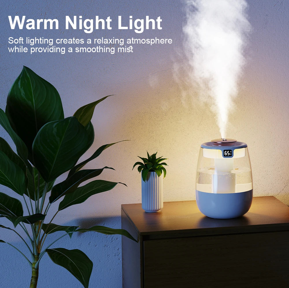 Humidificador de aire profesional de gran capacidad, doble puerto de pulverización, máquina de niebla para el hogar, habitación, oficina, humidificador de aire de escritorio silencioso