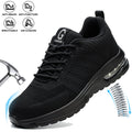 Zapatos de seguridad indestructibles para mujer, zapatos de trabajo con punta de acero antipinchazos, zapatillas ligeras antideslizantes con cojín de aire