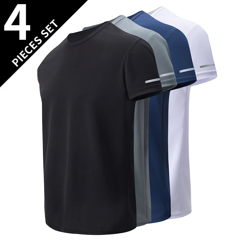 1/4 Uds. Camiseta deportiva de secado rápido de verano para hombre, camiseta holgada y cómoda de manga corta estampada a la moda para adolescentes, camiseta Joker para correr y Fitness