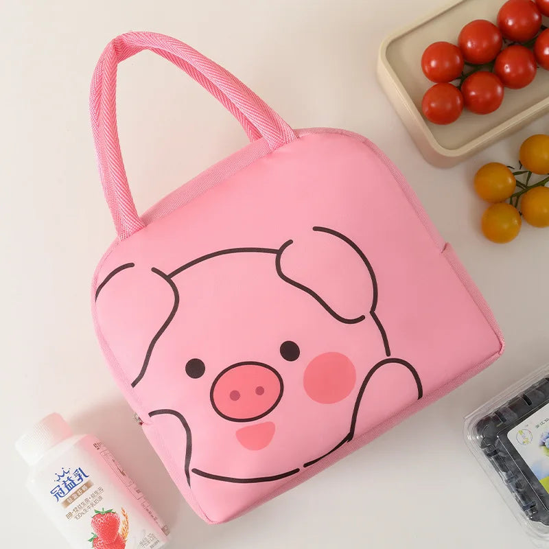 Bolsas de almuerzo térmicas de animales de dibujos animados para niños con envío gratis, bolsas aislantes de almacenamiento para niños y niñas, fiambrera Banto