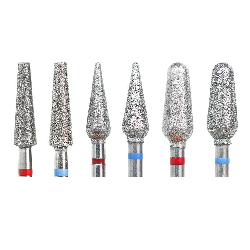 Brocas de cerámica para uñas de diamante, fresa para manicura, limas rotativas para cutículas izquierda y derecha, herramientas de accesorios para uñas DIY