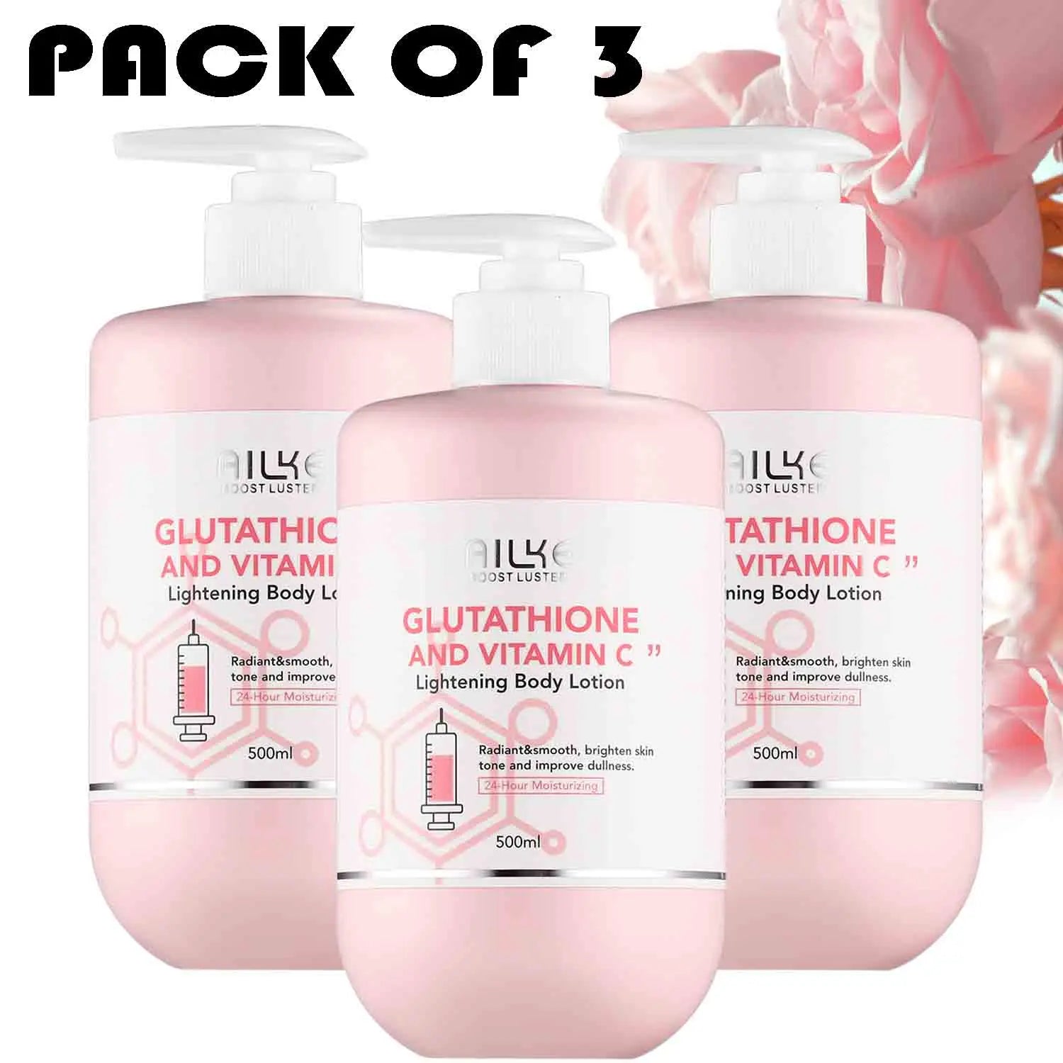 AILKE blanqueamiento eliminar manchas negras loción para el cuidado de la piel Facial crema hidratante glutatión corporal vitamina C piel negra cara nuevo conjunto
