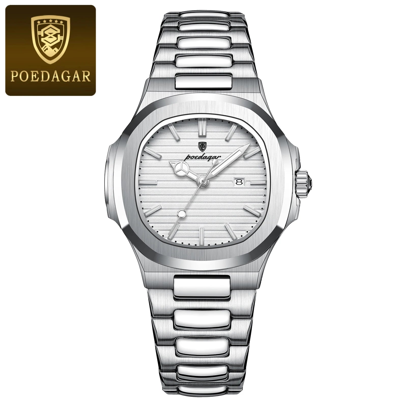 POEDAGAR, reloj de pulsera exquisito para mujer, resistente al agua, fecha luminosa, relojes de moda para mujer, reloj de cuarzo de acero inoxidable para mujer