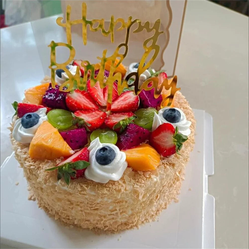 10 Uds. De plástico Gittler, adorno para tarta de feliz cumpleaños, letrero decorativo ostentoso, adorno para tarta de feliz cumpleaños, decoración de postre de cumpleaños para niña