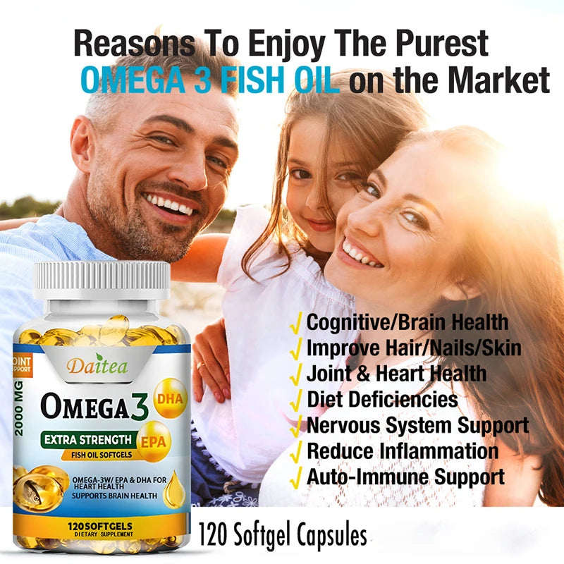 Cápsulas de aceite de pescado Omega 3 que apoyan la salud del sistema cerebral y nervioso, la salud cardiovascular y de la piel, el antioxidante y la inflamación