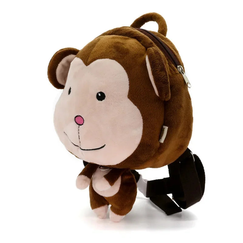 Nueva mochila de hombro perdida con dibujos animados para bebés y niños, bolsas pequeñas de felpa con cuerda de tracción, mochila escolar antipérdida para niños pequeños