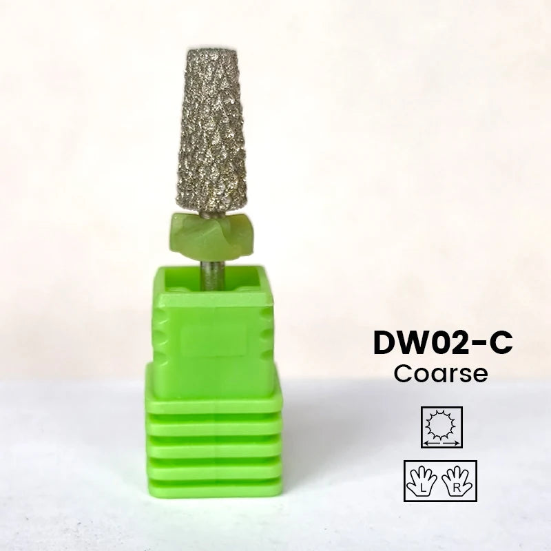 Brocas de cerámica para uñas de diamante, fresa para manicura, limas rotativas para cutículas izquierda y derecha, herramientas de accesorios para uñas DIY