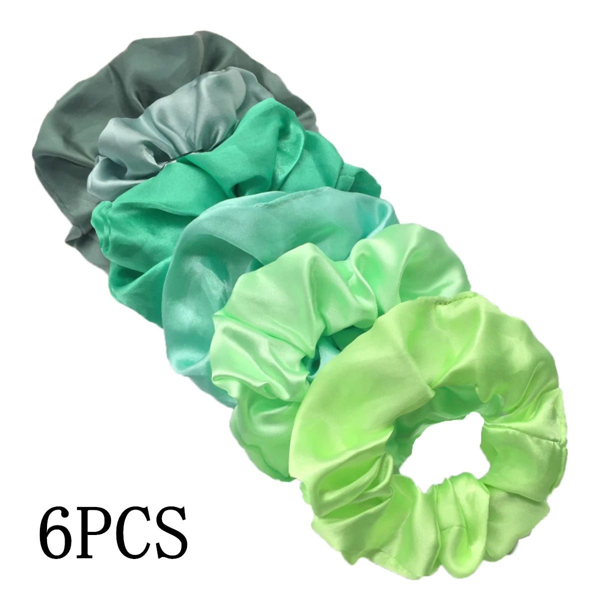 6 unids/lote, bandas para el pelo, lazos, cuerdas, soporte para cola de caballo para mujeres o niñas, accesorios, tocados de satén, Color sólido 100