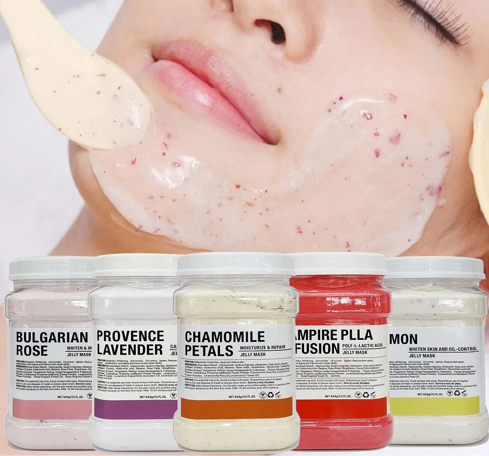 6 uds máscara de gelatina en polvo al por mayor 650G máscaras profesionales uso en salón de belleza productos para el cuidado de la piel Facial
