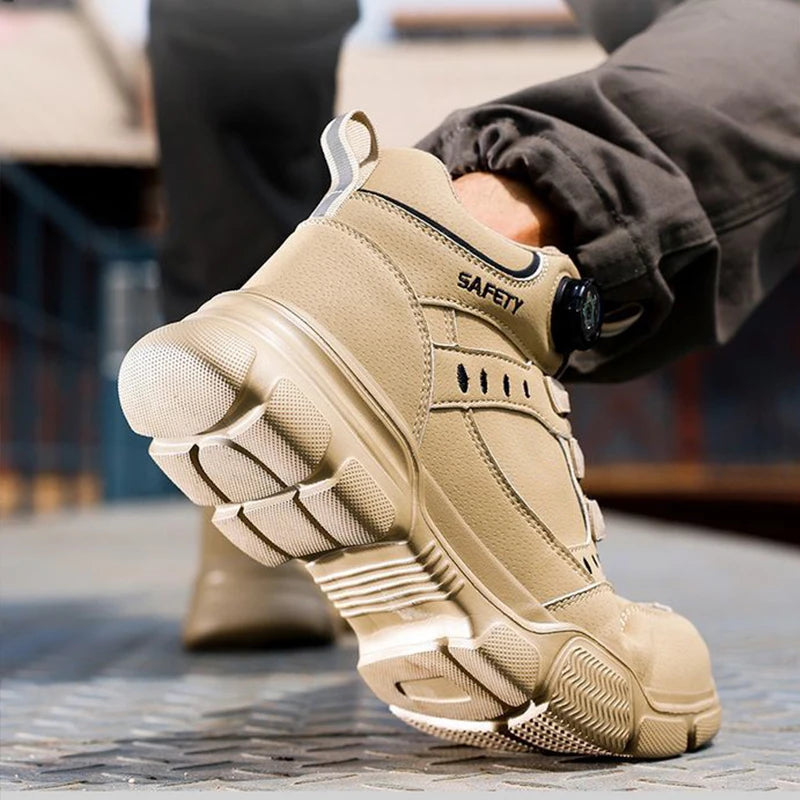 Botas de Trabajo de Seguridad con Punta de Acero para Hombre, Anti-aplastamiento, Resistentes a Pinchazos, con Entresuela de Kevlar, Impermeables, Ligeras, con Hebilla Giratoria