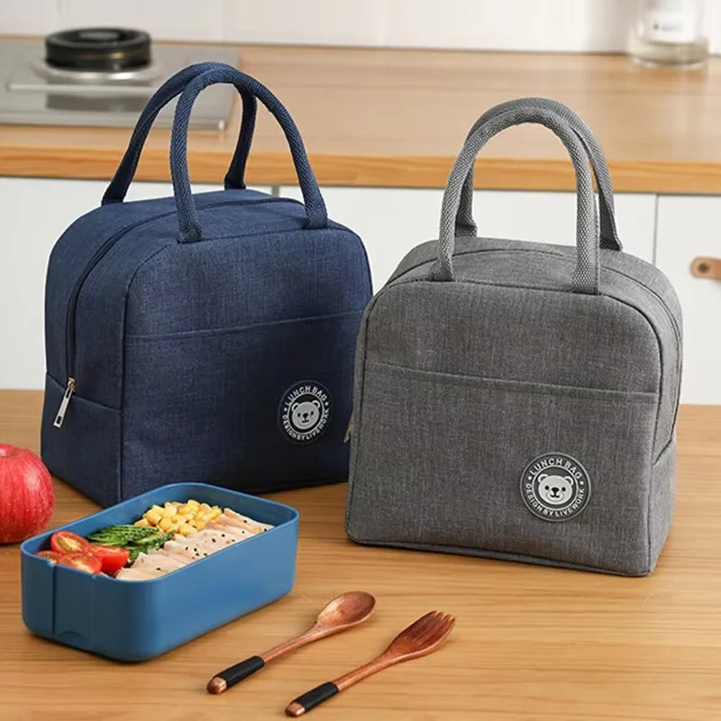 Bolsa de almuerzo aislada para mujeres y niños, bolsa térmica portátil, bolsa de hielo, contenedor de comida de lona, bolsas de Picnic de alimentos