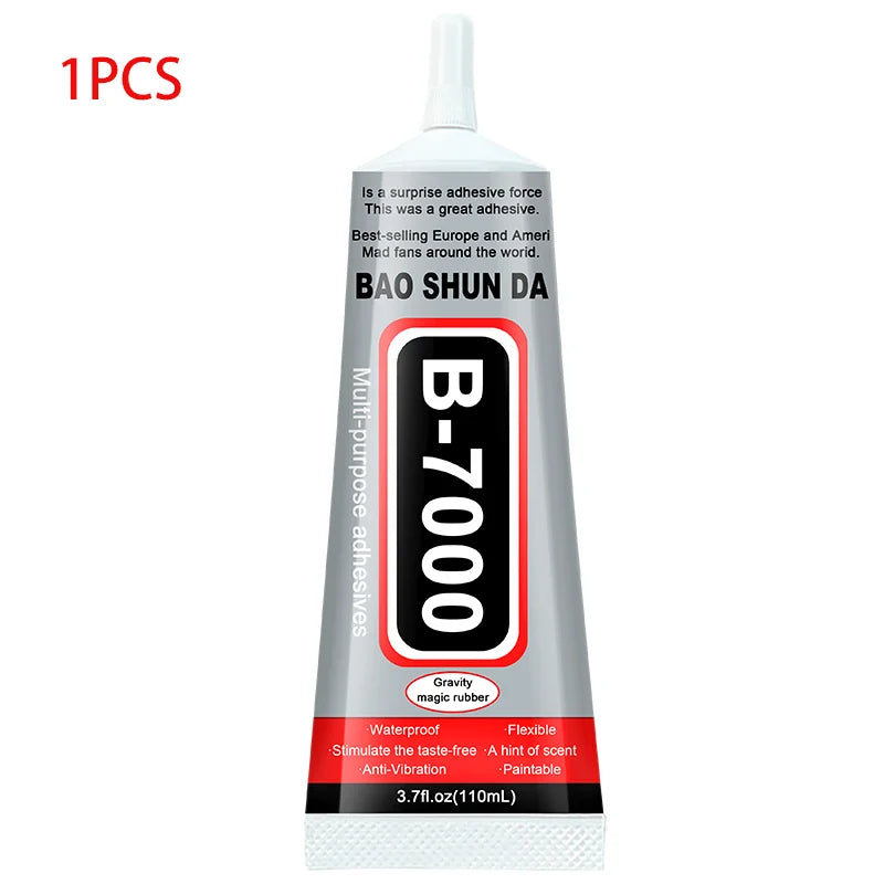 B7000 Pegamento 15/25/50/110 ml Adhesivo reparador de resina epoxi  Pantalla táctil de teléfono móvil Joyería Artesanía Herramienta de pegamento líquido para bricolaje con salida de aguja fina, transparente, ecológico