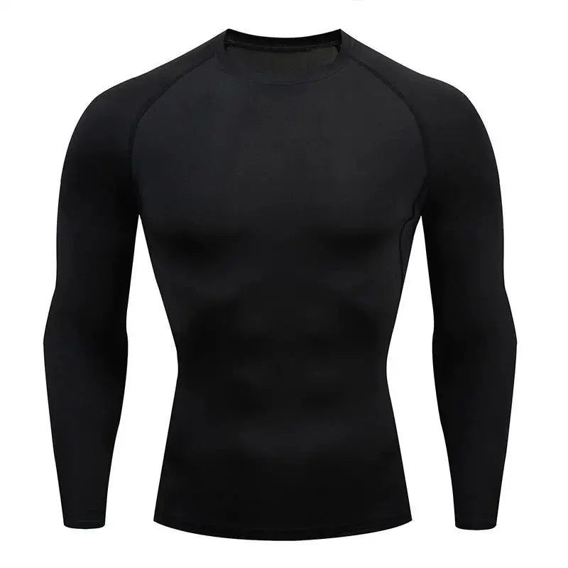 Camiseta de compresión para correr para hombre, camiseta de manga larga para hombre, ropa de gimnasio, ropa deportiva de secado rápido, camiseta de Fitness, camiseta de entrenamiento muscular
