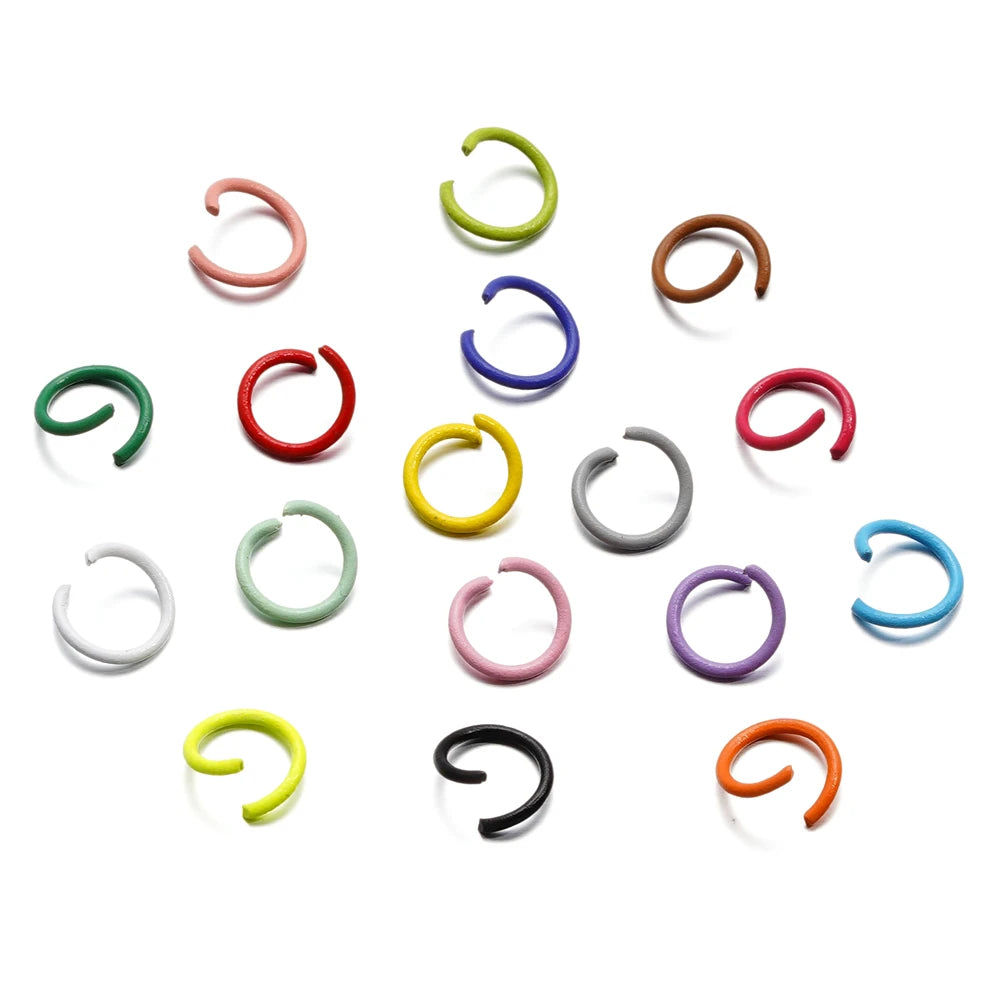 100 unids/lote 1,2x10mm anillos abiertos coloridos conector de anillo de salto dividido para hacer joyería Diy accesorios suministros