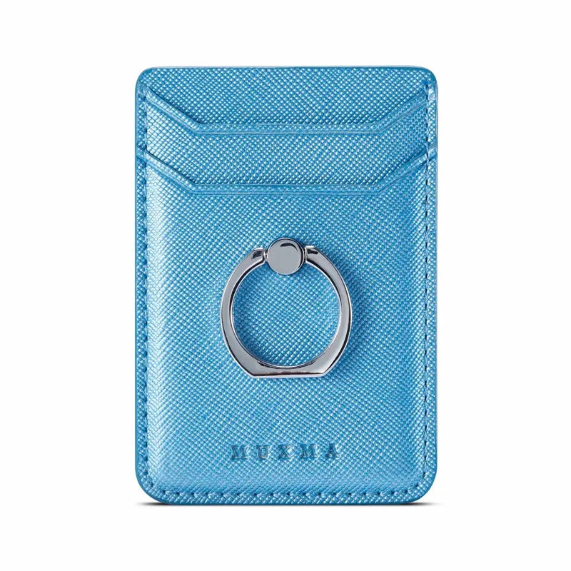 Tarjetero de cuero adhesivo 3M adhesivos tarjeta de identificación de crédito teléfono móvil bolsillo trasero funda tipo billetera pegatina soporte para teléfono Suporte Celular