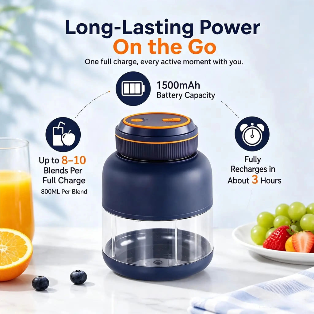 Licuadora Eléctrica Portátil de 1300 ml para el Hogar, Carga USB, Exprimidor de Frutas, Limón, Naranja, Exprimidor de Frutas para Exteriores