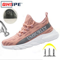 Zapatos de protección laboral para mujer, antigolpes, antiperforación, ligeros, transpirables, duraderos, cómodos zapatos de trabajo