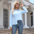 Blusa Elegante de Gasa con Botones para Mujer, Camisa Informal de Manga Larga con Cuello Camisero para Primavera y Verano, Blusa Tipo Túnica para Oficina