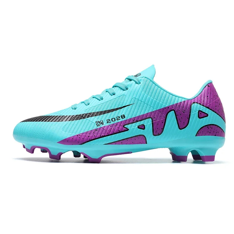 Botas de Fútbol Profesionales FG/TF para Hombre, Tacos Largos para Césped, Transpirables, Ligeras y Cómodas para Entrenamiento